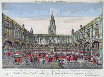 Vista interna della Royal Exchange, Londra da Georg Balthasar Probst